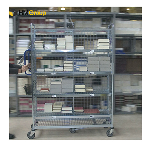 Customized <strong>3</strong> Side Metal Steel Order Multi-layer Warehouse Order Picking <strong>Trolleys</strong> with Steps - Product Image 6