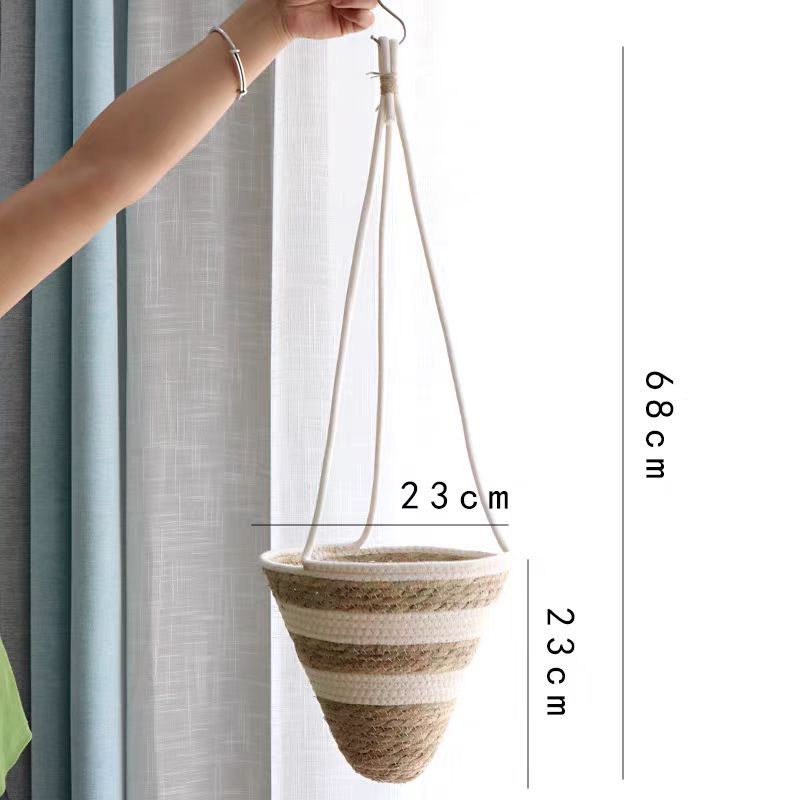 Panier suspendu blanc à fond pointu