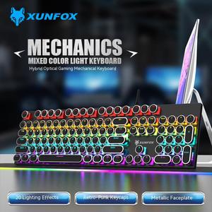 XUNFOX K50 Mechanical <strong>Keyboard</strong> 104 <strong>Keys</strong> Gaming <strong>Computer</strong> <strong>Keyboard</strong> Punk RGB Color Patchwork <strong>Computer</strong> Mechanical <strong>Keyboard</strong> - Product Image 2