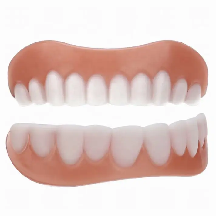Denti finti superiori/inferiori protesi perfette per la risata incolla strumenti orali denti finti Smile denti cosmetici