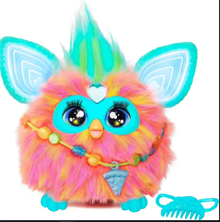 베스트 할인 가격 Furbys Coral, 15 가지 패션 액세서리, 6 세 소녀 및 소년용 인터랙티브 봉제 장난감, Voice Activ