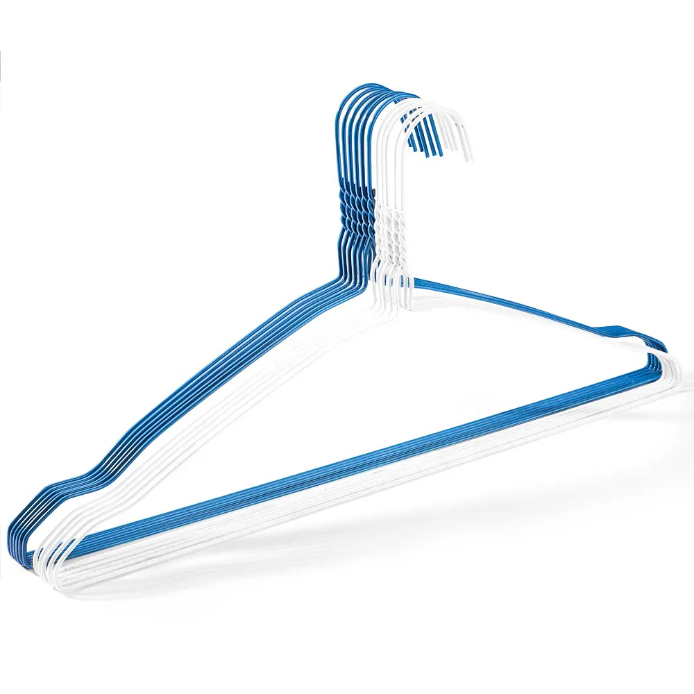Cheap Metal Thick Coat Hangers PVC Coated Wire Metal Laundry Clothes Hanger