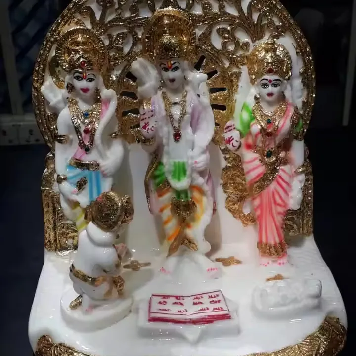 Marmo bianco puro CBest che vende puro marmo Makrana Lord Ram Darbar statua Hanuman per la casa e l'arredamento del tempio a prezzo all'ingrosso