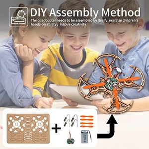 Aismartlink mini bằng gỗ bay không người lái rc <span class=keywords><strong>Quadcopter</strong></span> Bộ dụng cụ xây dựng cho trẻ em hoặc người mới bắt đầu, trường học giáo dục Bộ dụng cụ khoa học điều khiển từ xa - Product Image 3