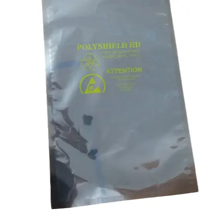 Elektronik için üst açık özel baskılı tozsuz ESD Anti statik Zip kilit koruyucu VMPET çantası