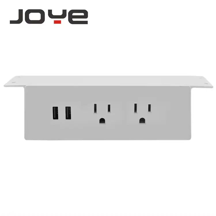 UL Listed 2 Plugs Under Cabinet Power Strip with Usb Ports Connect 6FT Extension Cord for Home Office Standing Desk