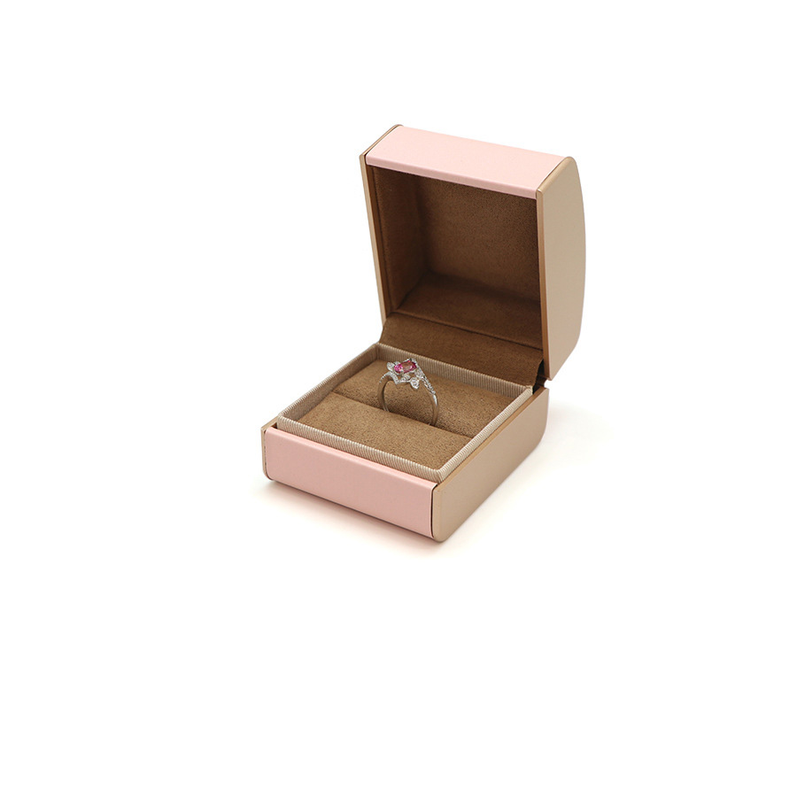 Boîte à anneau simple rose-6*7*5cm