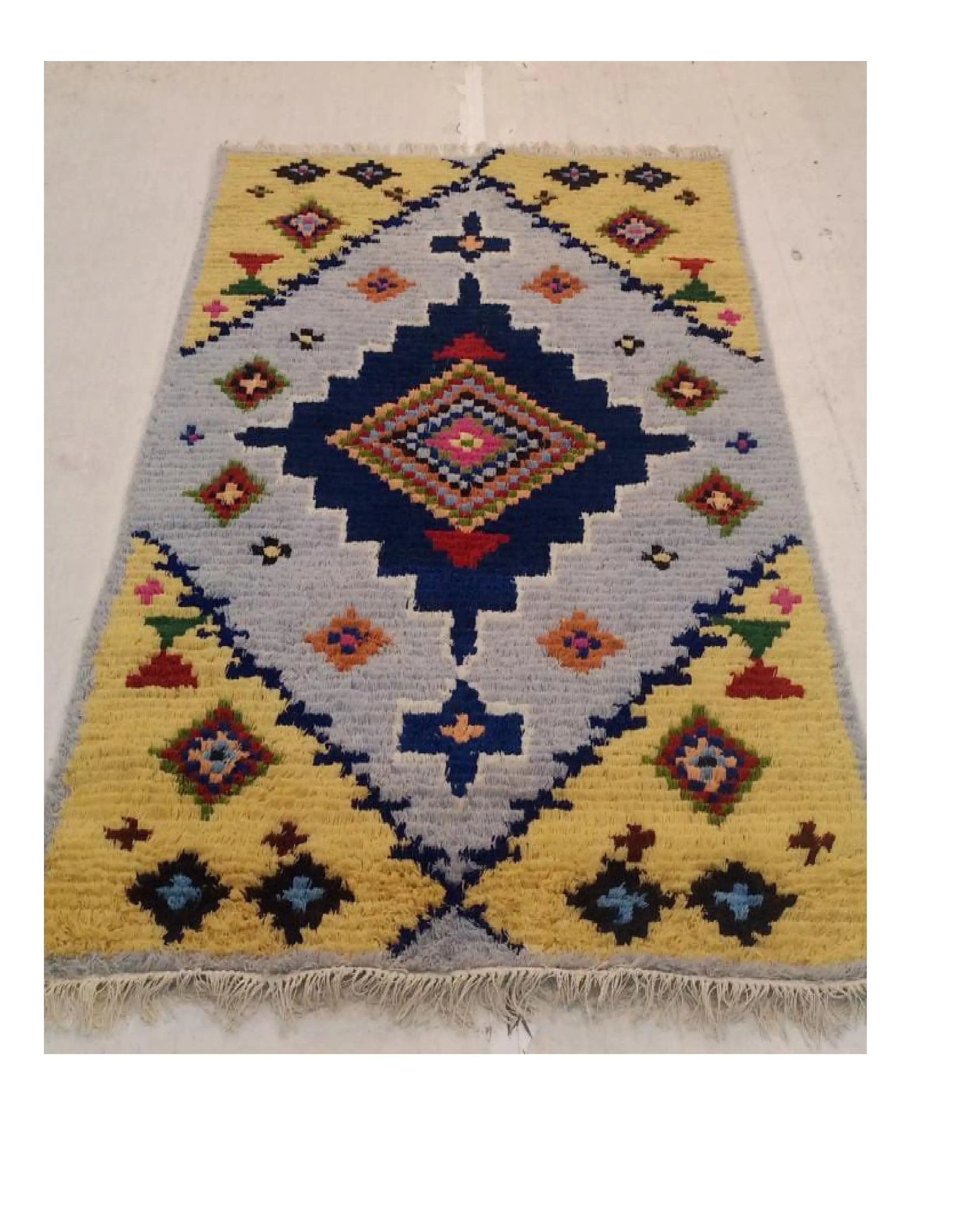 100% Wool Indian Vintage Authentic Moroccan Hand Woven Bohemian Home Decor Soft Tufted Hand Knotted Floor Area Rug Carpet