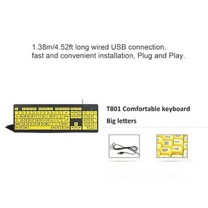 High Quality Portable Computer <strong>Keyboard</strong> Large Print Bright Zoom Full Color Numeric Keypad USB Interface LED New Mechanically - Product Image 5