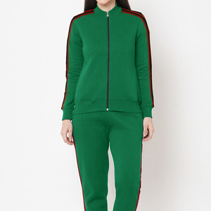 נשים שרוול ארוך הסיטונאי צרפתי הדפסת tracksuit 2 חתיכה סט ג 'וגר נשים חליפות מסלול