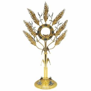 Çok yönlü pirinç Monstrance ile altın bitirme yuvarlak şekil kabartmalı tasarım süper kalite boncuk kakma ile ekran için - Product Image 3