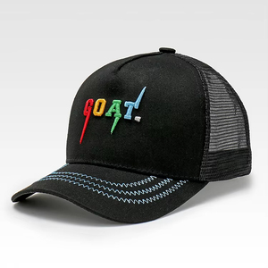Wholesale Custom Adult 6 <strong>Panel</strong> Leather <strong>Patch</strong> Logo Low Profile 6 <strong>Panel</strong> Unisex Embroidery Black Adjustable Trucker Mesh Cap - Product Image 3