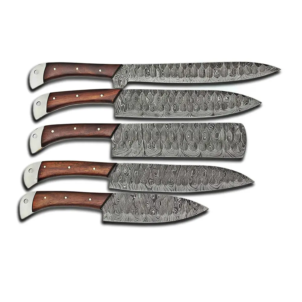New Design Kitchen Knives Professional Chef Knife Set with Damascus Steel Blade best quality Damascus Steel kitchen knives set