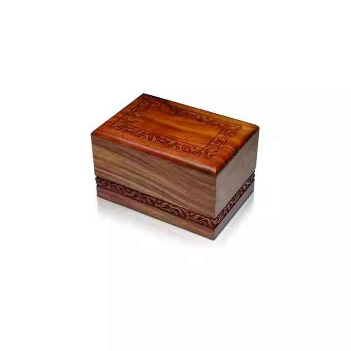 Exquisite Elegant Premium Rosewood Handcrafted Floral Carved Wooden Keepsake Box Elegant Storage for