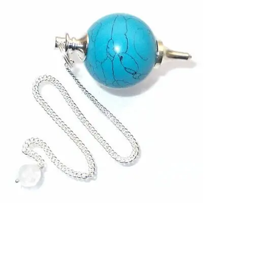 Le dernier pendule de boule de turquoise à vendre en gros pendules de pierre d'améthyste pour la radiesthésie pendule de pierre gemme métaphysique nouvel âge