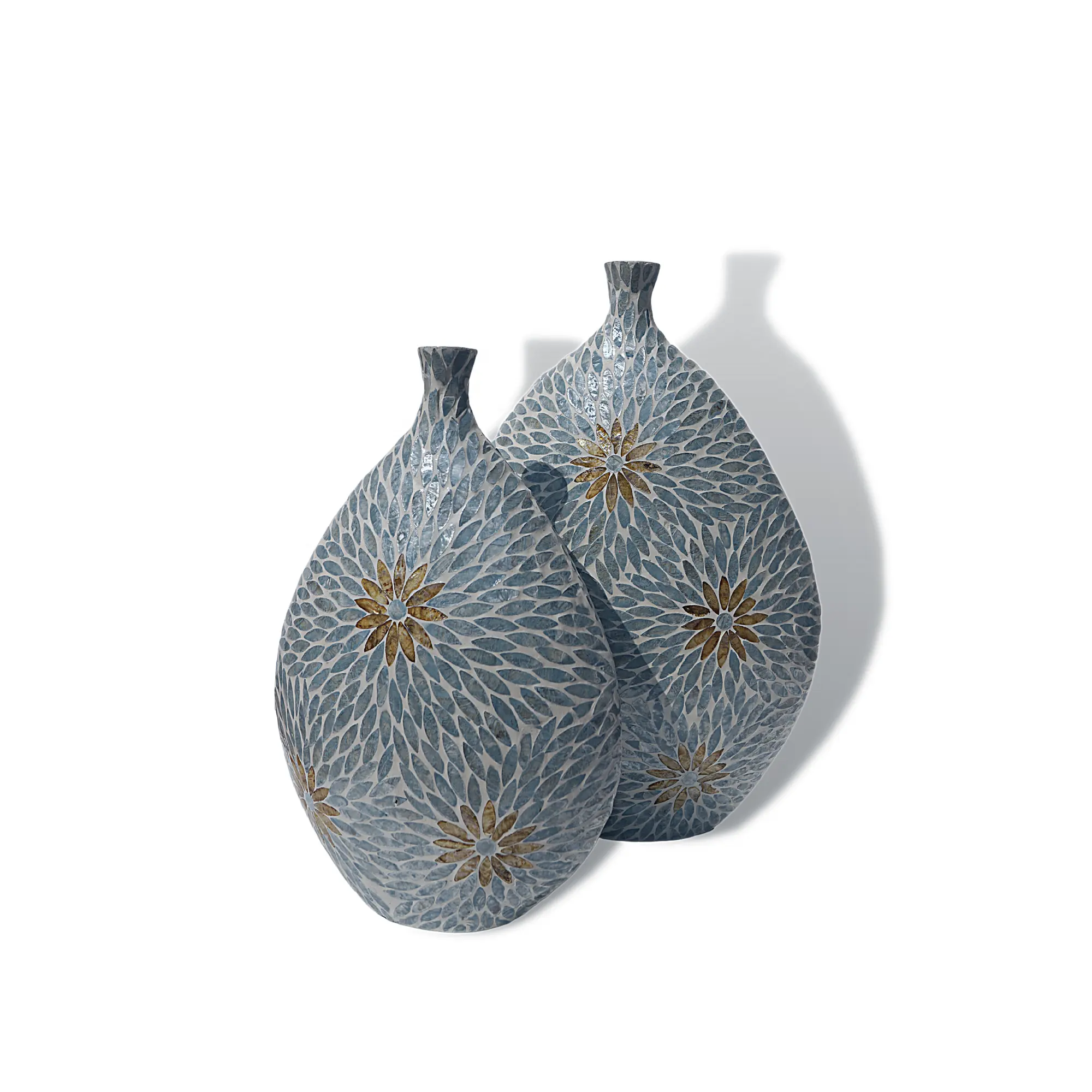 Vasi di girasole di madreperla vaso da pavimento intrecciato alto fatto a mano design moderno vasi di fiori per la decorazione della casa per il commercio all'ingrosso