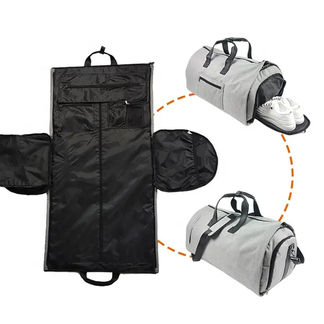 Wholesale Custom Travel Soft Carry On Garment Storage Large Duffle Polyester Foldable Garment Weekender Bag