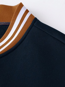 Men'S Casual Street Style Baseball <strong>Jacket</strong> with Letter <strong>B</strong> Design Beige and Brown Color Scheme, Button-Up Front, Polyester Lining - Product Image 3
