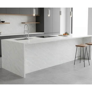 Nhà máy tùy chỉnh đánh bóng calacatta trắng tinh thể silica miễn phí Đá Nhân Tạo slab nhà bếp Countertop cho thanh phòng tắm - Product Image 1