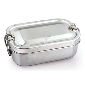 Коробка tiffin прямоугольной формы из нержавеющей стали премиум-класса с одним контейнером, герметичной крышкой и стильным классическим дизайном - Product Image 1