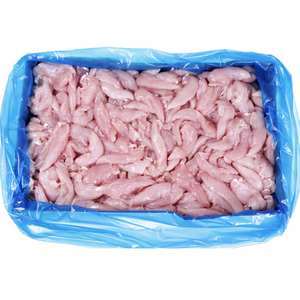 鸡肉内鱼片脆皮面包屑涂层煮熟的鸡肉手指冷冻