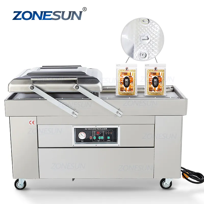 ZONESUN ZS-DZ400 confezionatrice sottovuoto automatica a doppia camera sigillatrice sottovuoto per la conservazione degli alimenti