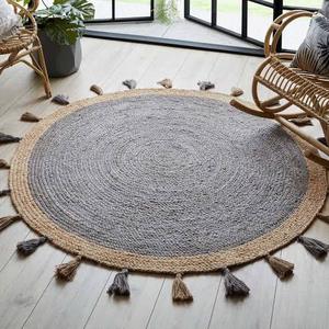 Hot Selling Indian Handwoven Round Jute Rug/Runner/Doormat/Natural Fiber Yoga <strong>Mat</strong>/Bohemian Carpet at Cheapest Price - Product Image 4