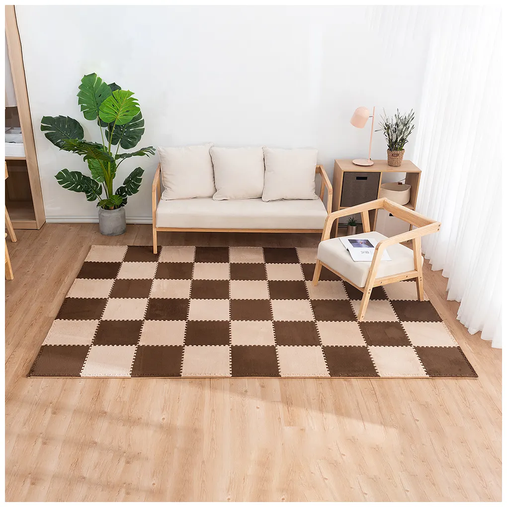 LTP Square Home Velvet Floor Mat Tapete Infantil Espuma Jigsaw Floor Baby Blanket Plush Play Mat