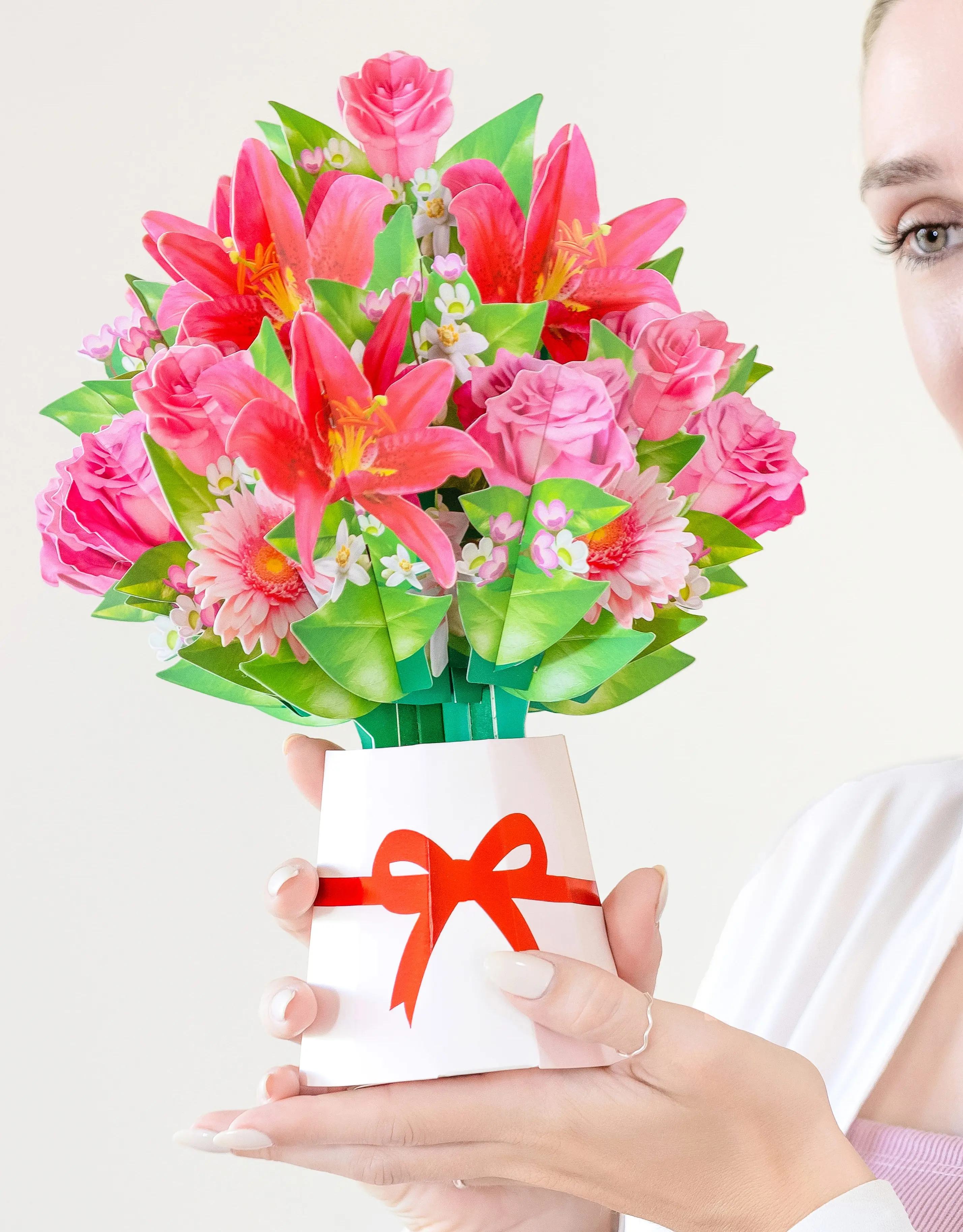 Bouquet Pop-up di alta qualità 3D carta regalo per san valentino fatta di carta forte di buona qualità produttore vietnamita