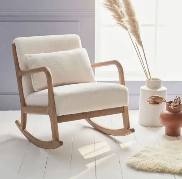 Moderno antico salotto reale accento poltrona per interni mobili in legno massiccio moderno accento a dondolo imbottito divano
