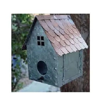 Double Hut Galvanized Bird Cage and Shelter for Birds Customized Shape Garden Pet House Metal Bird Cage