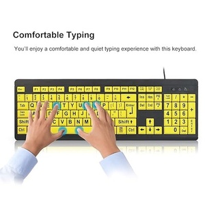 High Quality Portable Computer <strong>Keyboard</strong> Large Print Bright Zoom Full Color Numeric Keypad USB Interface LED New Mechanically - Product Image 2