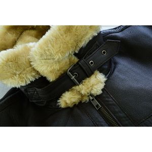 Mens B3 Bomber Aviator Shearling Sheepskin Leather <strong>Jacket</strong> - Product Image 3