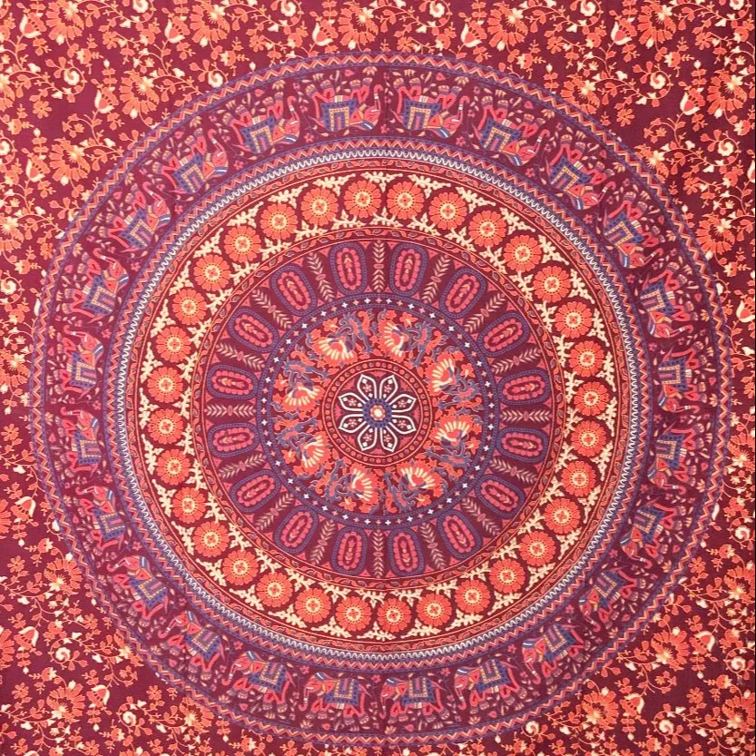 Grosir Banyak Mandala Permadani Mandala Permadani Boho Mandala Indian Seprai Katun Hiasan Dinding