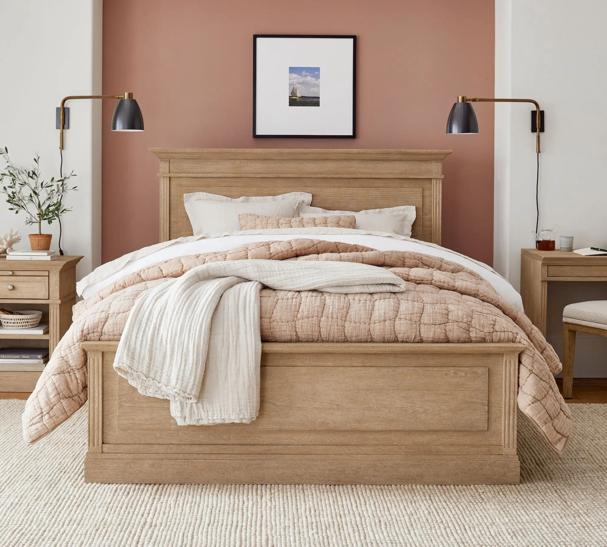 Luxuoso madeira cama Frame madeira maciça alta qualidade design clássico americano para casa e projeto do hotel