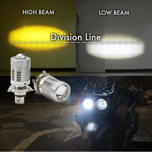 Hyuga หลอดไฟหน้า LED H4ชุดเลนส์โปรเจคเตอร์ขนาดเล็กลำแสงสูง/ต่ำสีเหลือง3000K ขาว6000K ปรับแต่งได้ - Product Image 6