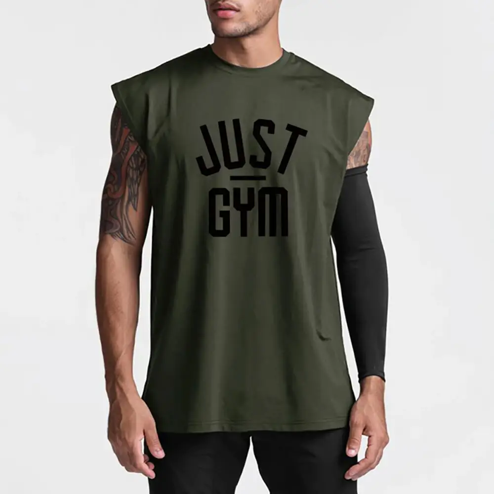 Yaz örgü hızlı kuru spor giyim erkek spor kolsuz tee gömlek vücut geliştirme stringer tank top egzersiz koşu spor yelek