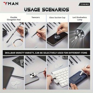 Vmanツール156in 1電動スクリュードライバーコンピュータドライバーラップトップ修理キット磁気マイクロスクリュードライバーキット電子キット - Product Image 3