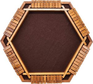 木制关闭盒子骰子游戏15x 13英寸，适合1-6名玩家10个数字数学游戏，16个骰子非常适合儿童和成人 - Product Image 1