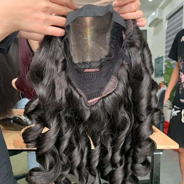 Parrucca grezza parrucca di estensione dei capelli vietnamita allineata alla cuticola parrucca di capelli umani in pizzo trasparente HD onda setosa