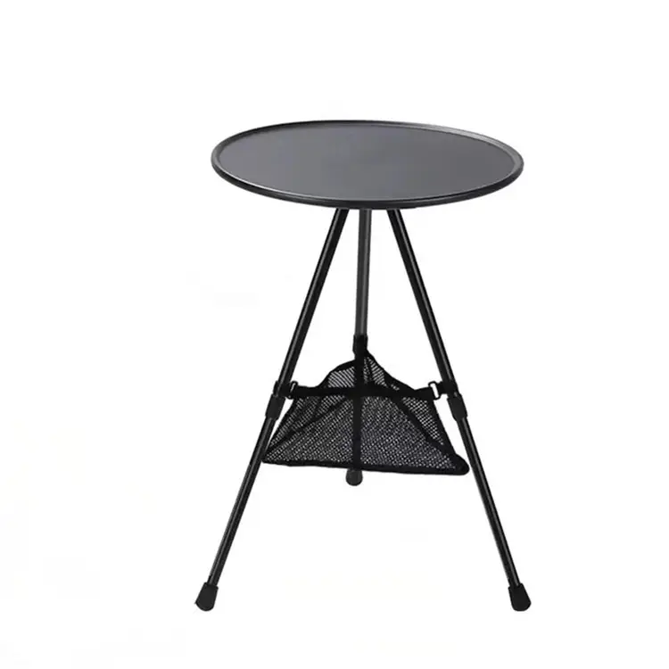 Petite table ronde pliante en alliage d'aluminium Table à thé portable ultra-légère pour le camping Voyage autonome