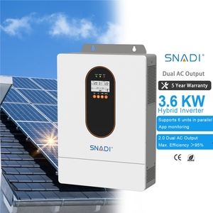 Inversor solar híbrido monofásico de 3,6 kW, salida de CA dual, 48V, 120V, 300vdc, inversor de conexión a red de entrada PV para energía solar fuera de la red