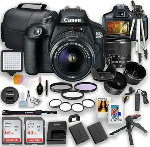 WHOLESALES C-a-n-0-n 4000D / T100 DSLR <strong>Camera</strong> 18MP With 18-55mm Lens + LED Video Light Cinematography - Product Image 6