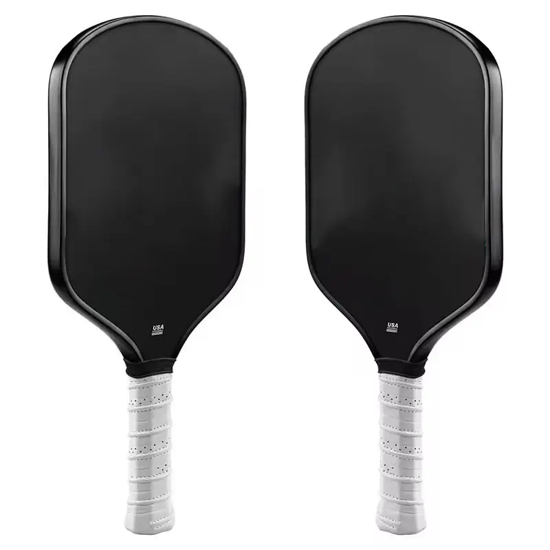 Black T700 raw carbon fiber frosted surface thermoformed Pickleball paddle 16mmPP honeycomb core tested by USAPA
