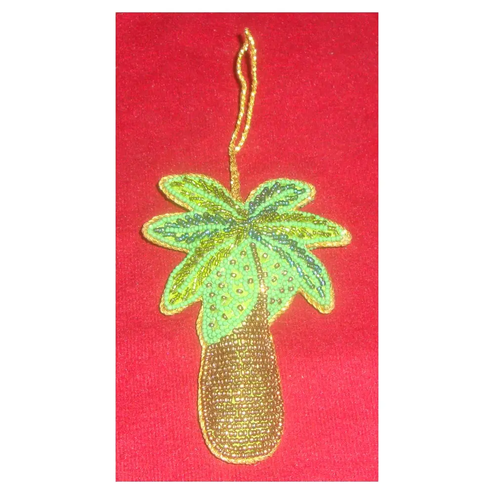 Exclusive Beautiful Coconut Tree Shape Golden Color Handmade Christmas Hanging Ornaments And Home Decorative Product