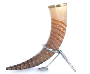 Hayvan tarzı ev dekor cilalı Buffalo Horn oyma kabuk doğal el sanatları cam hediyelik eşya için Set içme - Product Image 1