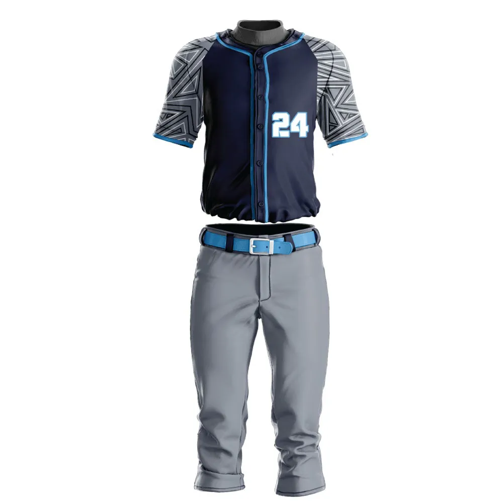 Uniforme de béisbol de hombre de nuevo diseño OEM hecho a medida 2024 con material de tela de alta calidad uniforme transpirable de secado rápido