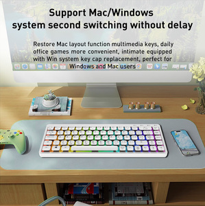Hot Mac/Win segunda conmutación teclas multifunción RGB color deslumbrante 3000mAh larga vida útil bajo perfil Teclado mecánico
