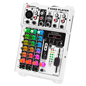 Taramps Audio Mixer T0302 Player 3 <strong>Input</strong> and 2 <strong>Output</strong> Channel 72 RGB LED With Remote Control USB FM MP3 DJ Mixer <strong>Bluetooth</strong> Sound - Product Image 1