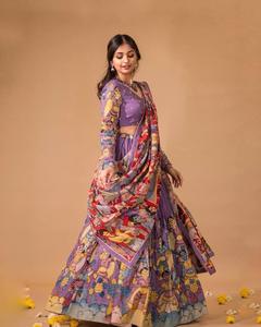PRESENTING NEW DESIGNER PRINTED LAHENGA <strong>CHOLI</strong> Featuring Printed Lehenga <strong>Choli</strong> in Heavy Muslin Cotton. Quality Is Worth Paying - Product Image 2